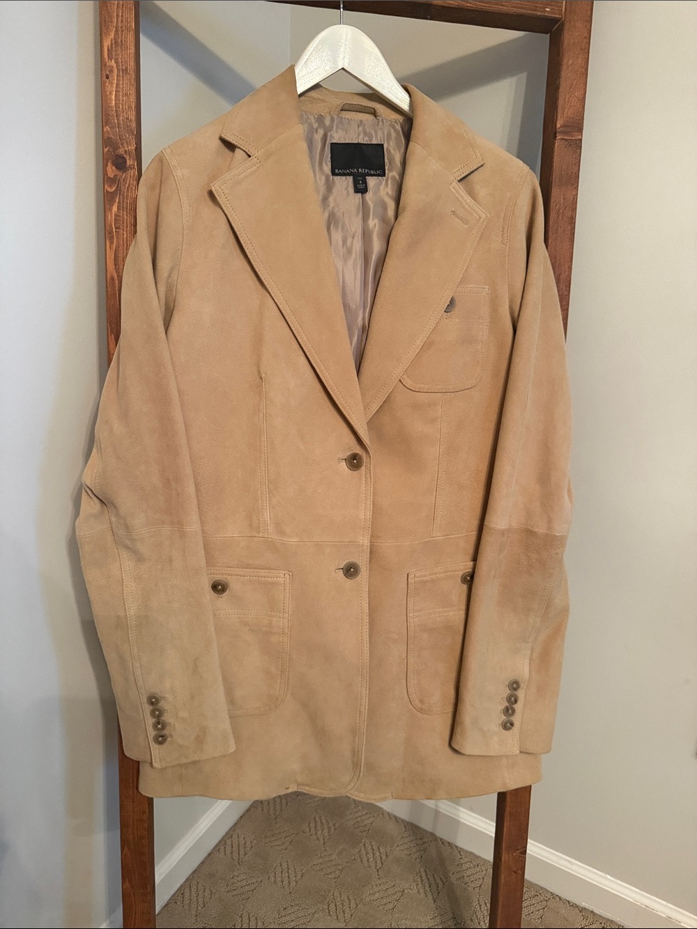 Banana Republic Women's Camel Suede Blazer Jacket